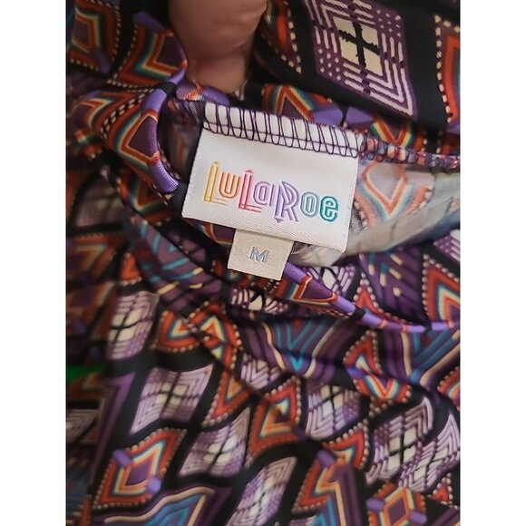 Lularoe Geometric Diamond Print Long Maxi Skirt Size Medium Purple Multi Color - Picture 2 of 3
